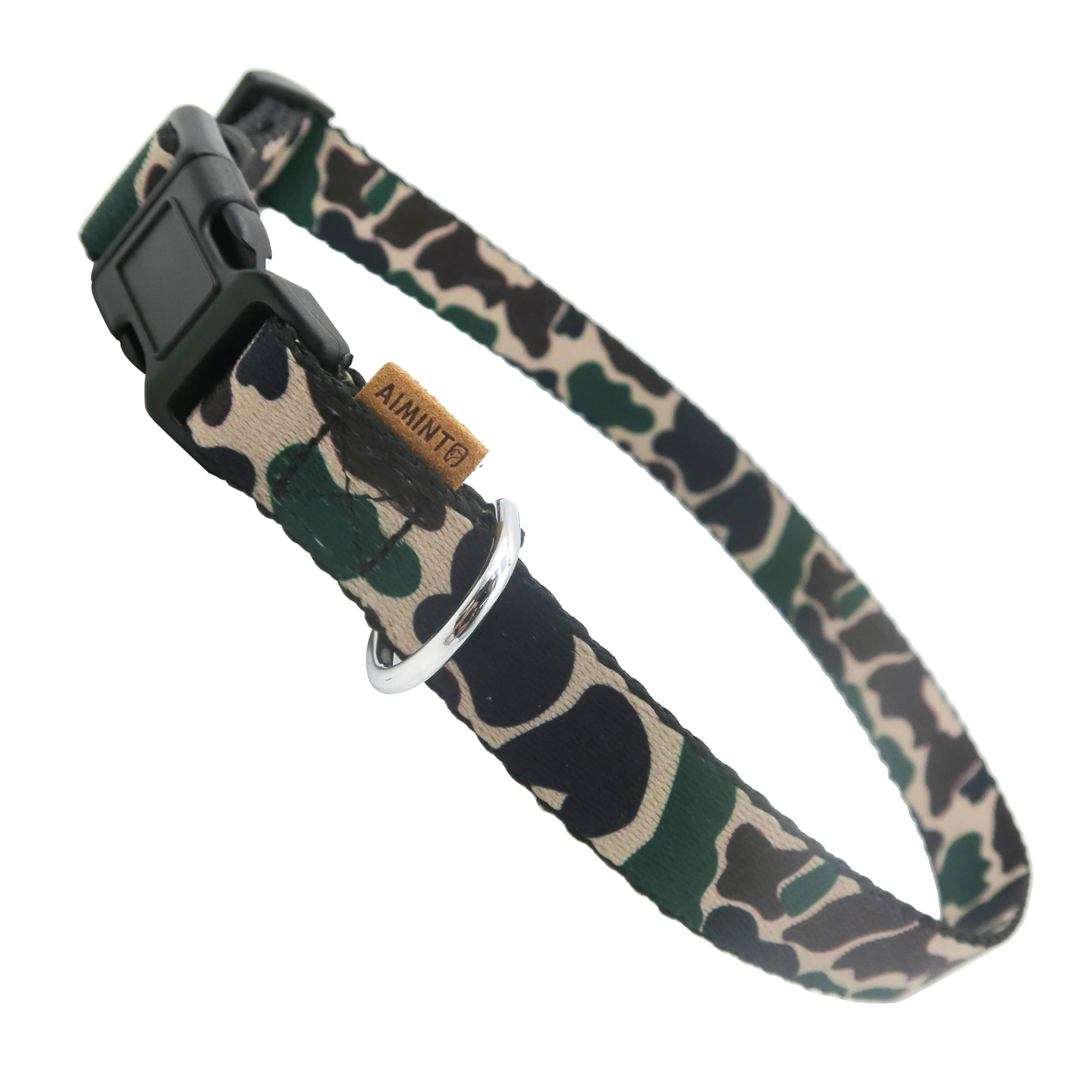 Photo 1 of Aiminto Dog Collar, Cute Camouflage Pattern, Soft and Adjustable Collar with Quick Release Buckle (XS (Neck 9-13", Width 3/8"), Camouflage Green)