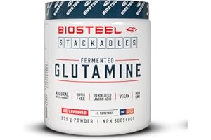 BioSteel Stackables Fermented Glutamine Powder, Fermented Amino Acids, Gluten Free and Non-GMO, 45 Servings