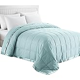 puredown® Blankets King Size - Soft Lightweight Down Blanket for Bed, Cozy Warm Luxury Bed Blanket with Satin Trim, Blue (108"X90")