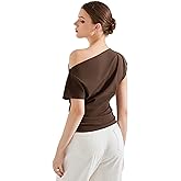 SUUKSESS Women Off The Shoulder Summer Tops One Shoulder T Shirt