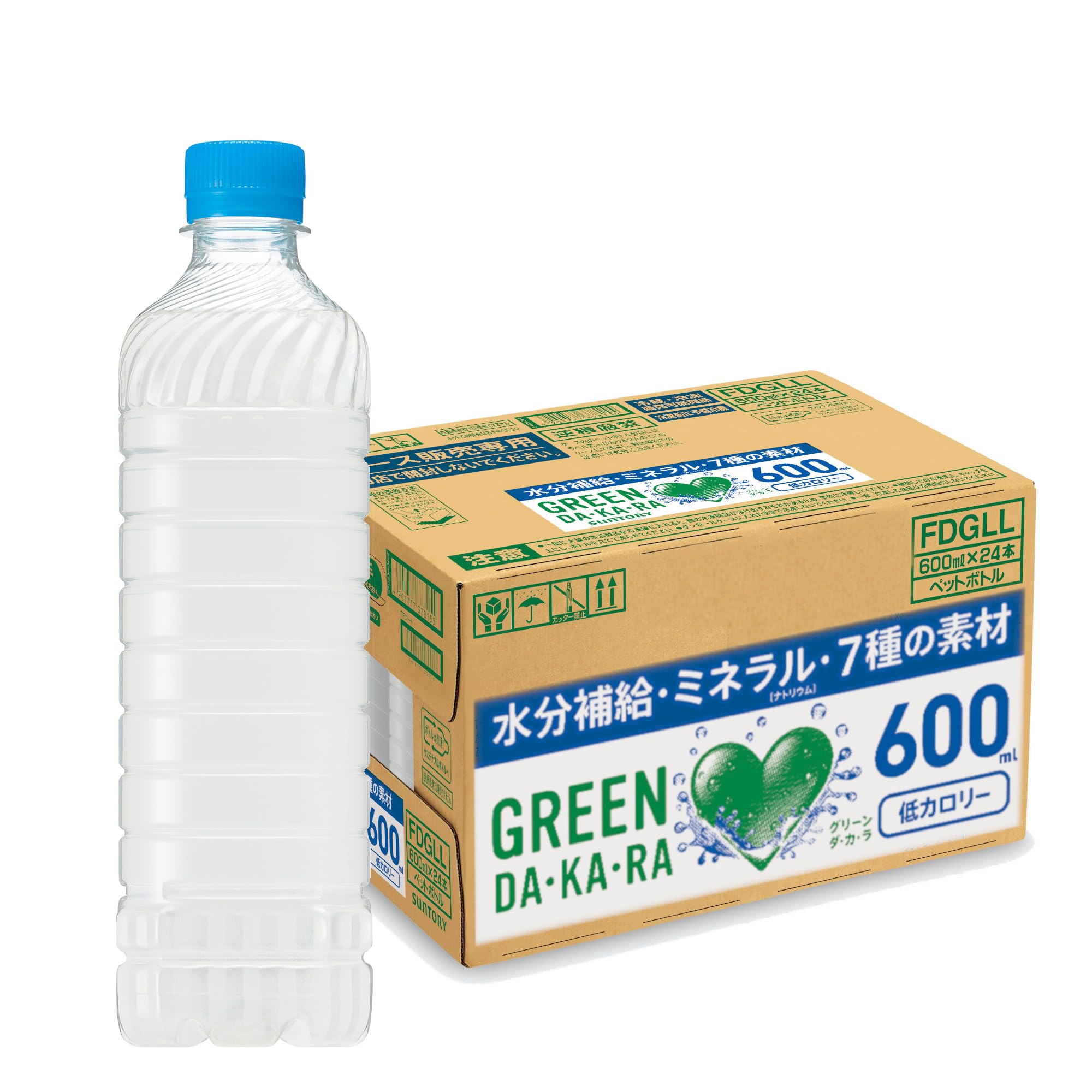 GREEN DA・KA・RA(グリーンダカラ) サントリー グリーンダカラ ラベルレス スポーツドリンク ペットボトル (冷凍兼用) (熱中症対策) 600ml ×24本