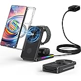 3 in 1 Magnetic Wireless Charger for Samsung, Foldable Android Charging Station for Samsung Galaxy S25 Ultra/Z Fold7/Flip7/S24, Watch Charger for Galaxy Watch Ultra/8/7/Buds (for Travel)