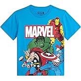 Marvel Spiderman Avengers Boys Shirts - Spidey Hulk Iron Man Captain America Short Sleeve Graphic Tees for Toddlers and Kids