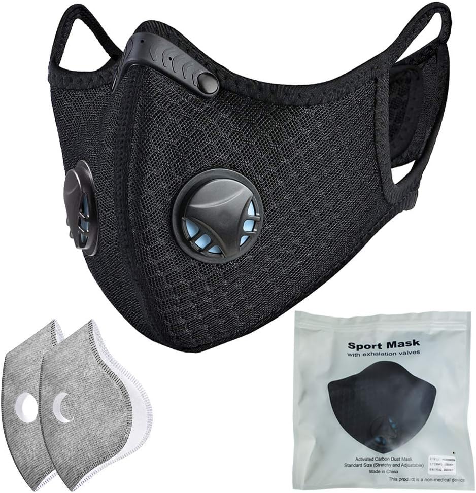 Muc-Off Reusable Face Mask - Black, Large UV And Water