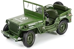 NUOTIE 1/18 Scale Military Tactical Jeep Car Model Willys MB U.S. Army Truck Miniature Military Utility Off Road Vehicle Alloy Metal Diecast Model for Adults Collection or Gift