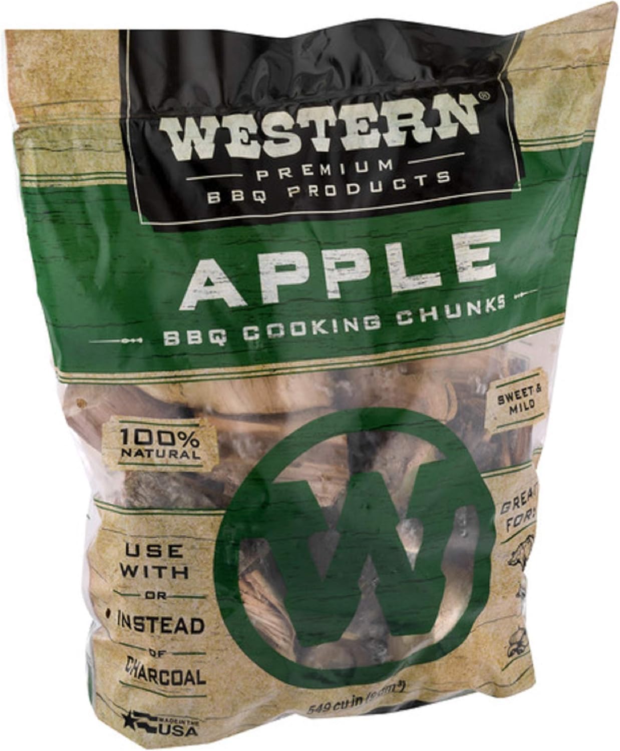 Western Premium BBQ Products Post Oak BBQ Cooking Chunks, 570 cu in : Smoker Chips : Garden & Outdoor