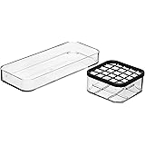 Amazon Basics Acrylic Makeup Organizers, 2-Piece, Medium