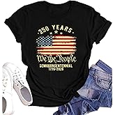 250 Years American Flag Shirt for Women 250th Anniversary USA T Shirt Independence Day Freedom Shirts Tops
