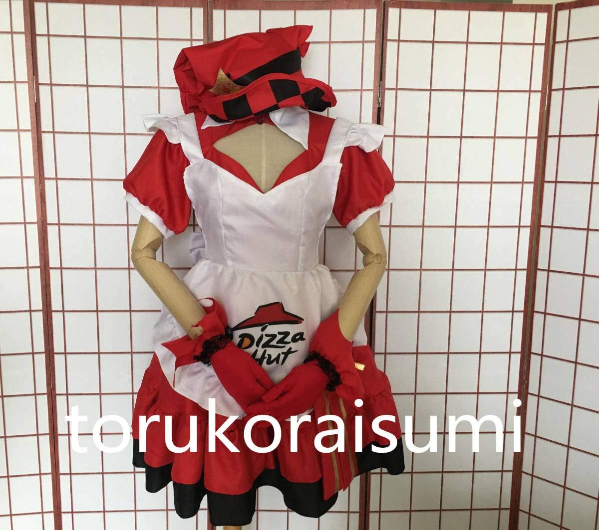 Amazon 東京ミュウミュウ 桃宮いちご イチゴ 赤メイド服髪飾り付き コスプレ衣装 大きなリボン コスプレ 仮装 通販