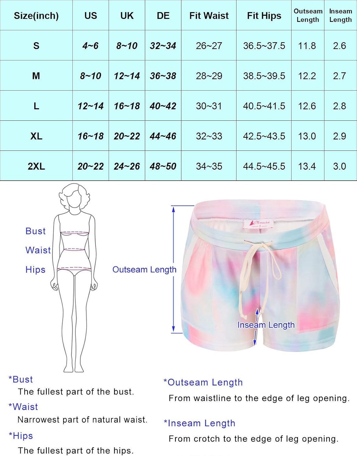 Maacie Maternity Tie-Dye Lounge Shorts Drawstring Waist Sleepwear Shorts at  Women’s Clothing store