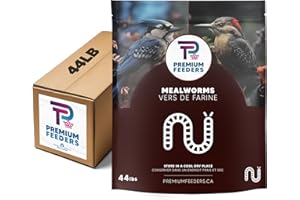 44lb - MEALWORMS by Premium Feeders – Approx 700000+ Dried Mealworms - Chicken & Bird Feed - Meal worms Treats - High Protein