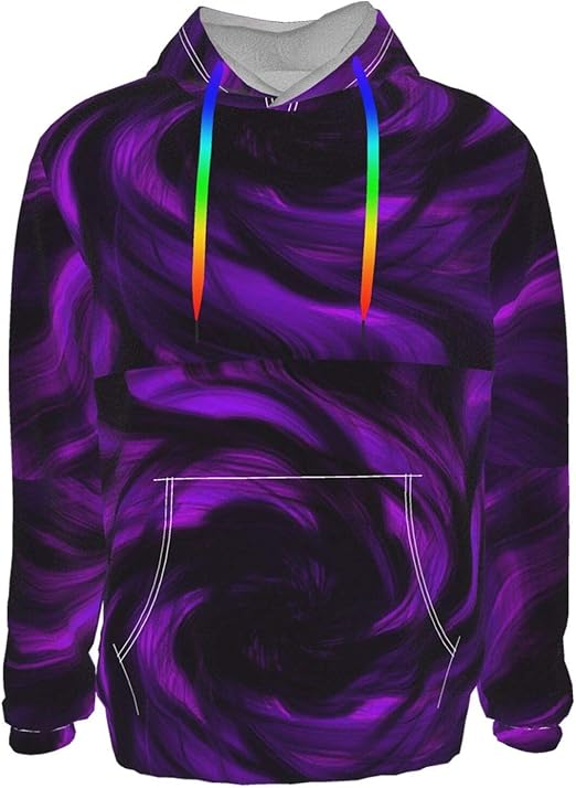 Purple Abstract Pullover Hooded Sweatshirts For Boys Mens, Medium Funny Cool Outwear: Amazon.co 