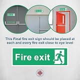 Rubigo Fire Exit Sign 30x10cm No Arrow Self Adhesive Vinyl 4 Pack view 4