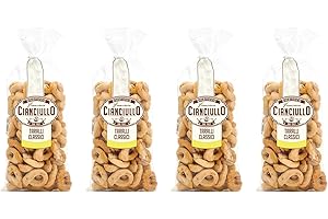 LAURA'S GOURMET SELECTION Cianciullo Taralli Classici Italian Snack Food 300 gr / 10.58 Oz, Pack of 4 - 100% Made in Italy - Traditional Italian Crunchy Snack - Authentic Italian Products - Perfect for Appetizers, Snacks, and Light Meals