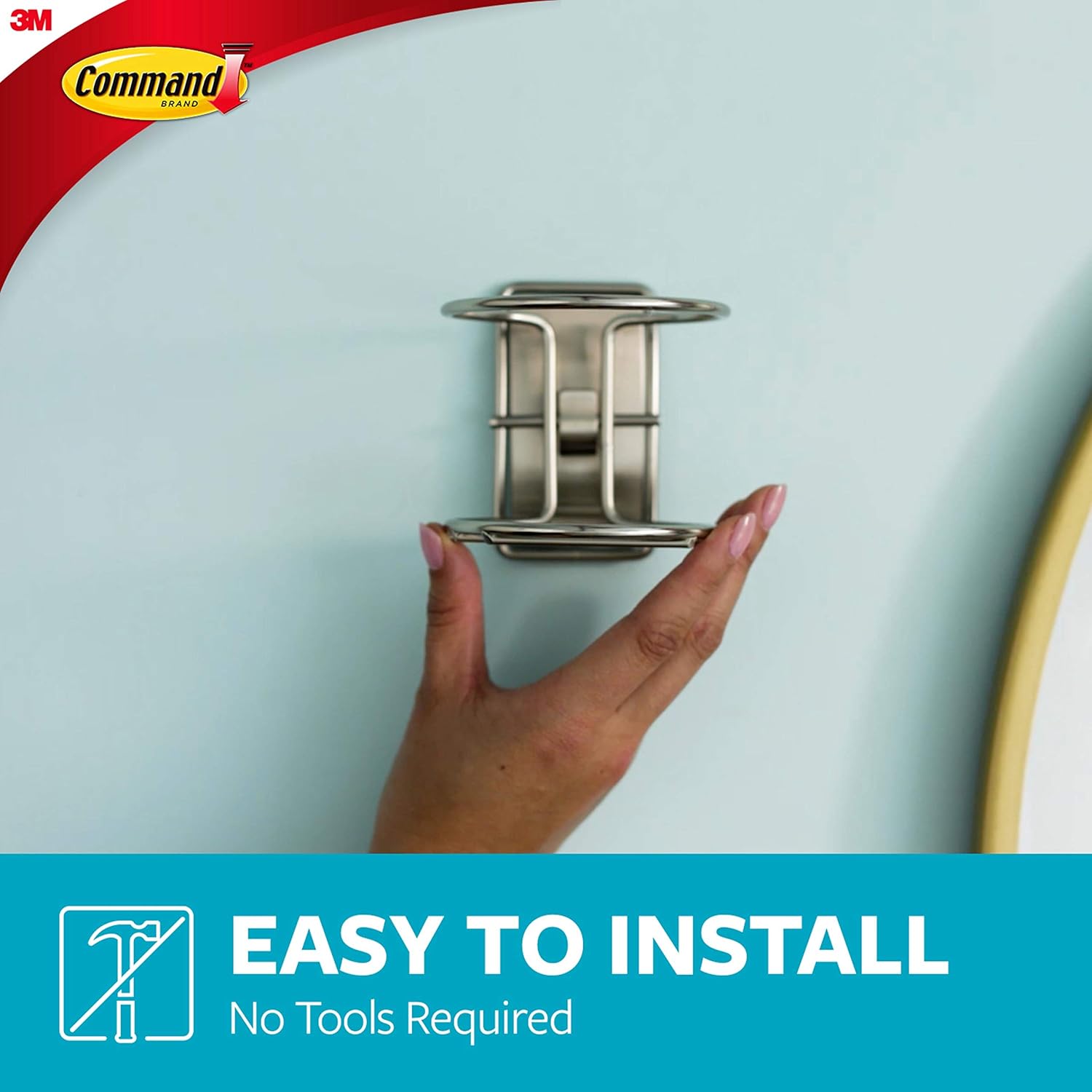 Command Accessory Organizer, Satin Nickel, 1-Organizer, 4-Water-Resistant Strips, Organize Damage-Free: Home Improvement