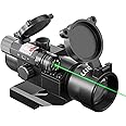 Hiram 1X30 4 MOA Green Red Dot Sight for Rifles with Laser, Picatinny Cantilever PEPR Mount