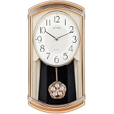 KELAOTE Melodies in Motion Musical Wall Clock，Battery Operated，with Crystal Pendulum，Night Shutoff，Chiming Wall Clock for Living Room Decor, Office &amp; Home Decor Gift