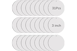 AIDIYGECO 31 Pcs 3 inch Sublimation Ornament Keychains Blanks Bulk Round Ornaments MDF Double Side Sublimation Blanks Ornaments Products Heat Transfer for DIY Craft