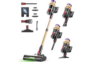 Hotanime Cordless Vacuum Cleaner, 650W 50KPA 70Mins, Upgraded Vacuum Cleaners for Home, Self-Standing Stick Vacuum with Anti-Tangle Brush, LED Touch Screen for Hardwood/Carpet/Pet Hair/Car