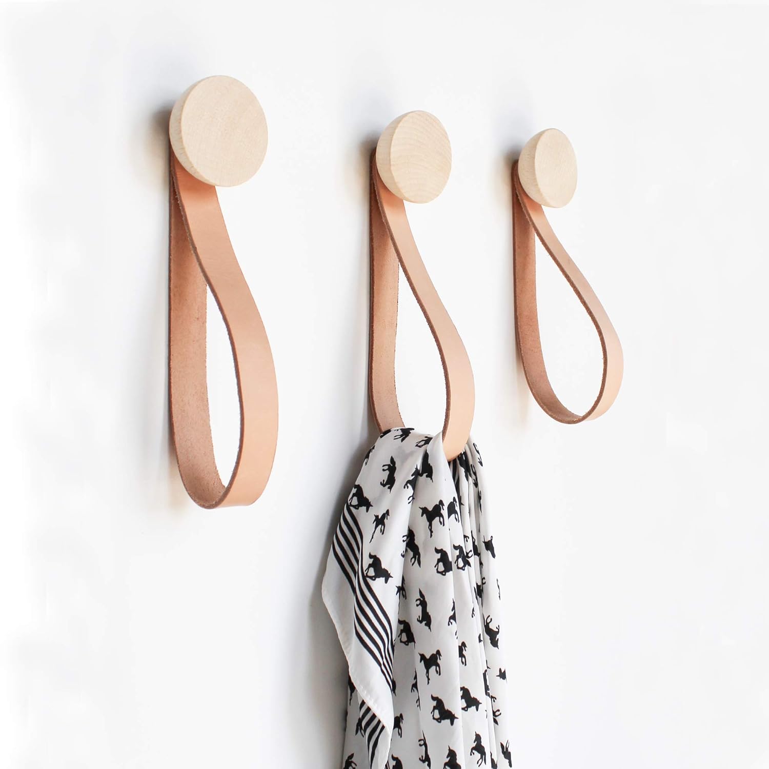 wall mounted modern Scandinavian style coat hooks Beech Wood Wall Hook