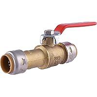 SharkBite Max 3/4 Inch Slip Ball Valve, Push to Connect Brass Plumbing Fitting, PEX Pipe, Copper, CPVC, PE-RT, HDPE, UR24736