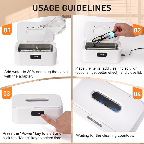 SNAWOWO ULTRASONIC JEWELRY CLEANER MACHINE- 28OZ/800ML 49KHZ PROFESSIONAL RETAINER CLEANER |5 TIMERS LED DISPLAY |304 STAINLESS STEEL TANK FOR JEWELRY, DENTURES, RETAINERS, GLASSES, RINGS, WATCH STRAP
