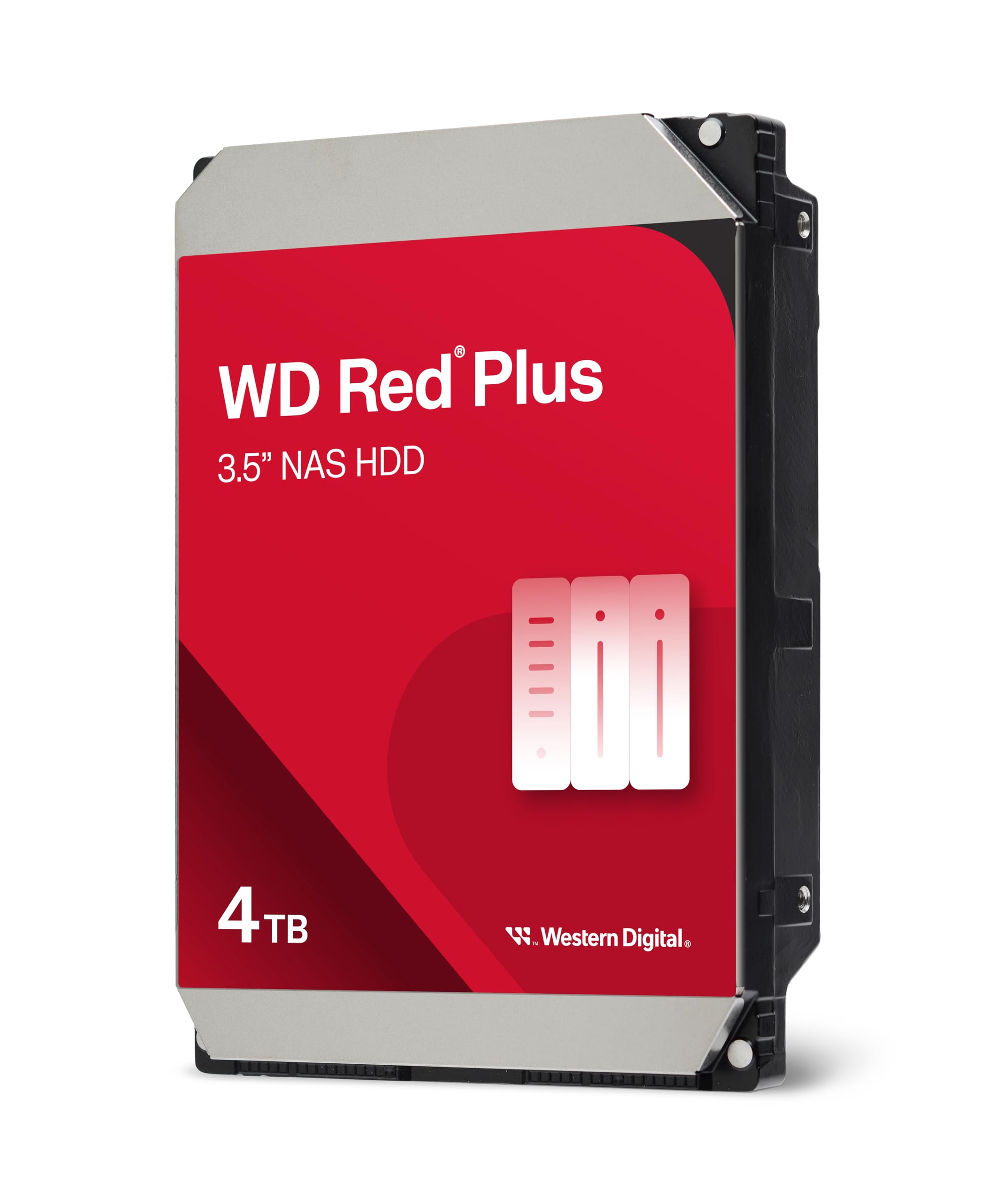 WD Red Plus 4 TB NAS Interne Festplatte 3,5 Zoll - 5400 U/Min, SATA 6 Gb/s, CMR, 256MB Cache 2