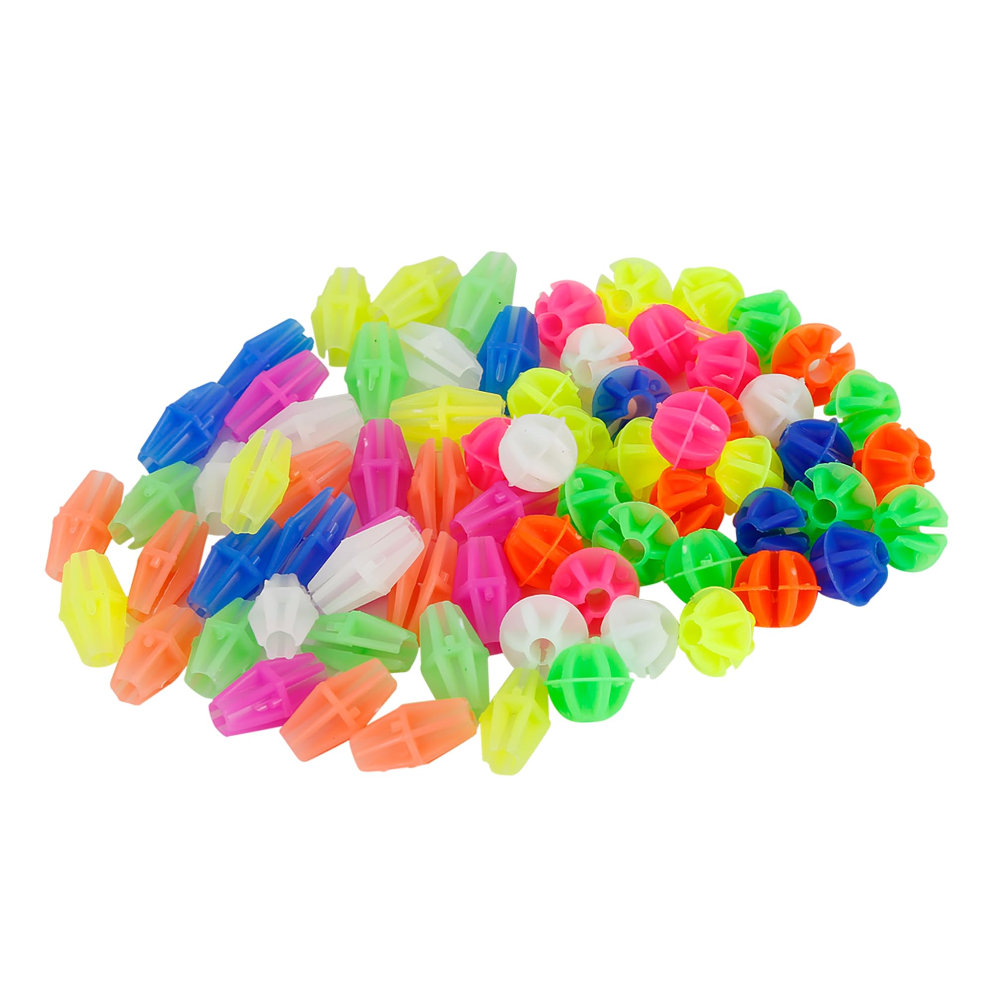 A ABSOPRO Bike Bicycle Wheel Spoke Bead 2 Types Bead Clip Multicolor Set of 70