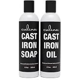 Cast-Iron Cleaning Kit, A Cleanser and Cleaner 8 oz Bundled with Cast-Iron Conditioner Oil 8 oz by Culina Kosher Certified
