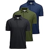 MAGCOMSEN 3 Pack Mens Polo Shirts Short Sleeve Athletic Performance Collared Shirt Moisture Wicking Casual Golf Polos