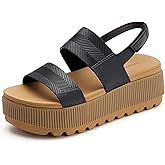 Julyrose Women's Platform Comfortable Chunky Wedge Sandals Lightweight Water-Friendly Lug Sole Summer Beach Sandals for Women