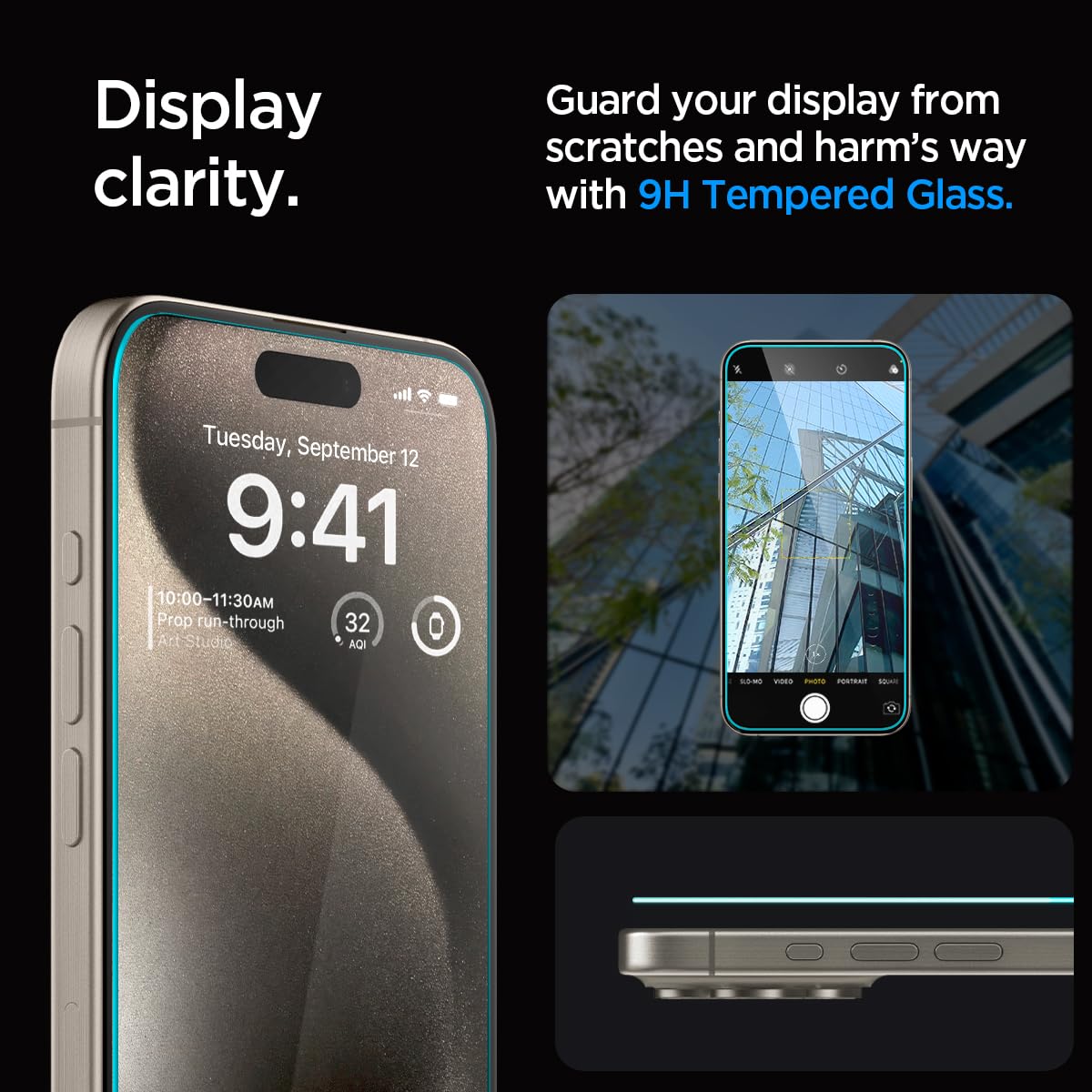 Spigen Tempered Glass Screen Protector [GlasTR EZ FIT] designed for iPhone 15 Pro Max [Case Friendly] - 2 Pack