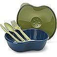 Preserve Lunch Kit Food Storage in Partnership with Chobani, Sandwich Container with Cutlery (Fork, Knife, Spoon), Blue, 1 Count