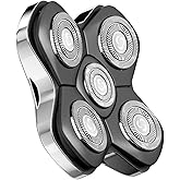 5D Head Shaver Replacement Blades - Christmas Gift Magnetic Floating Razor Heads, Wet & Dry Compatible, Precision Shaving, Waterproof & Skin-Friendly, Easy Blade Replacement for 5D Electric Shaver