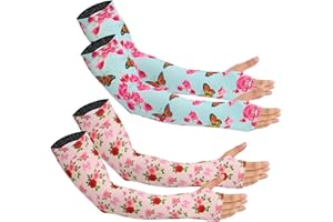 PAMASE Anti-slip Arm Sleeves - Christmas Gardening Gifts for Women, Outdoor Plant Lover UV Protection Cover with Thumb Hole