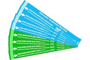60 PCS Dishwasher Temperature Strips Dishwasher 160° F/180° F Temp Stickers Dish Washer Heat Test Labels Thermometer Heat Tes