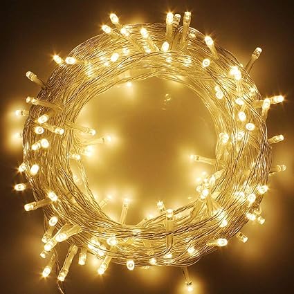 AtneP 30M 150 LED Rice String Lights for Decorative Purposes | with 8 Pattern Operation - Warm White Color | Christmas Lights Decoration