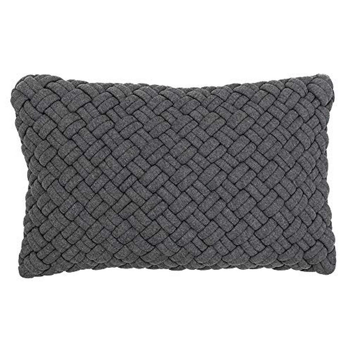 Riva Paoletti Kriss Polyester Filled Cushion-Grey-Quilted Jersey Fabric Canvas Reverse-Cambric Lining-100 Machine Washable-30 x 50cm (12" x 20" inches), Cotton, Charcoal, 30 x 50cm
