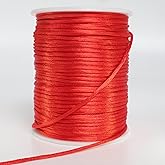2 mm x 330 Feet Satin Nylon Cord, Silky Smooth Nylon String for Jewelry Making Bracelet Necklaces Beading Thread Rattail Macrame Kumihimo Chinese Knot Craft