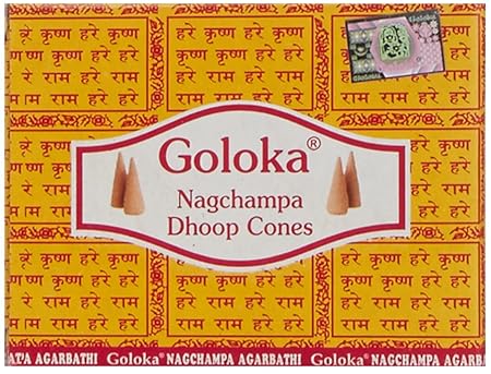 Goloka Nag Champa Raeucherkegel Grosspackung 12 x 10 Kegel