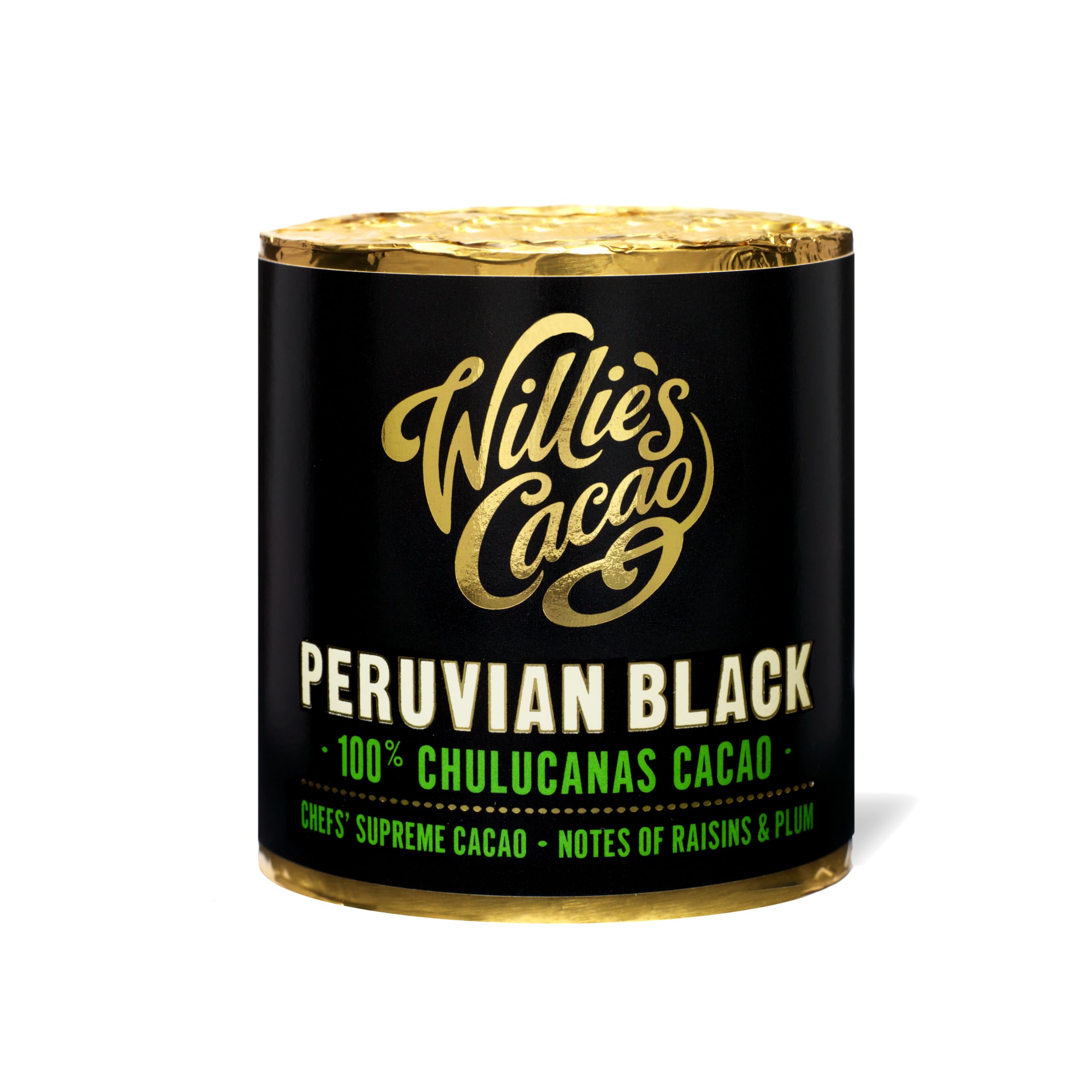 Willie's Cacao - 100% Cacao - Peruvian Black 100% Chulucanans Cacao - 180g- Raisin & Plum notes - For cooking, baking, drinks - Vegan & No Added Sugar