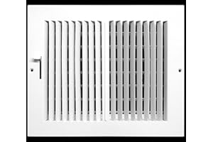 HVAC Premium 8" w X 6" h 2-Way-Flat Stamped Steel - Vent Cover - Grille Register - Sidewall or Ceiling - High Airflow - White