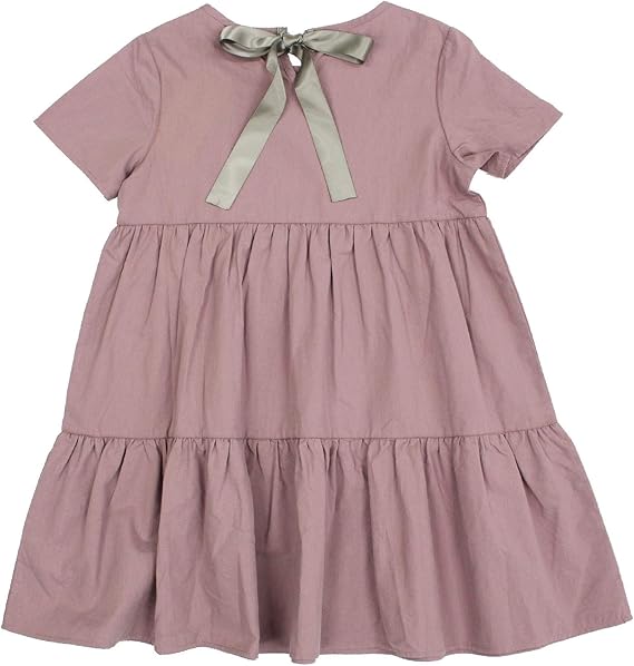 Amazon Bee 韓国子供服 キッズ 女の子 フリル ティアード ワンピース 半袖ワンピース ワンピース チュニック 通販