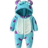 Toddler Baby Boy Girl Halloween Costume Cute Fuzzy Cartoon Hood Jumpsuit Sully Monster Costume Fall Winter Clothes