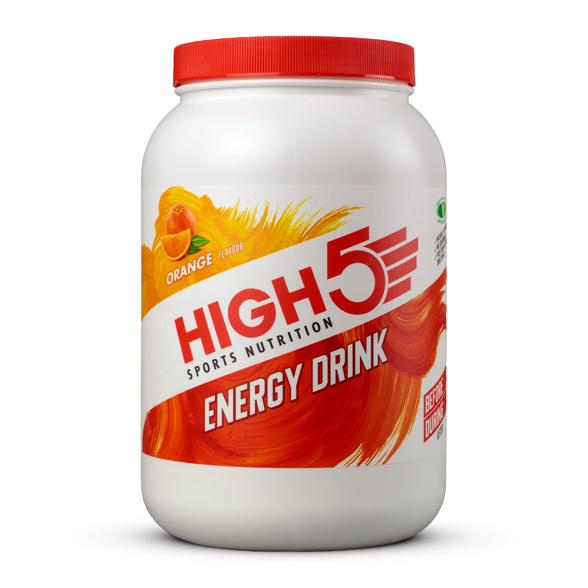 HIGH5 Energy Drink - Electrolytes Sport Energy Drink Powder - Isotonic Drink with 2:1 Fructose - Hydration for Running, Cycling, Endurance Fuel - Natural Flavours, Vegan (Orange, 2.2kg - 46 Servings)
