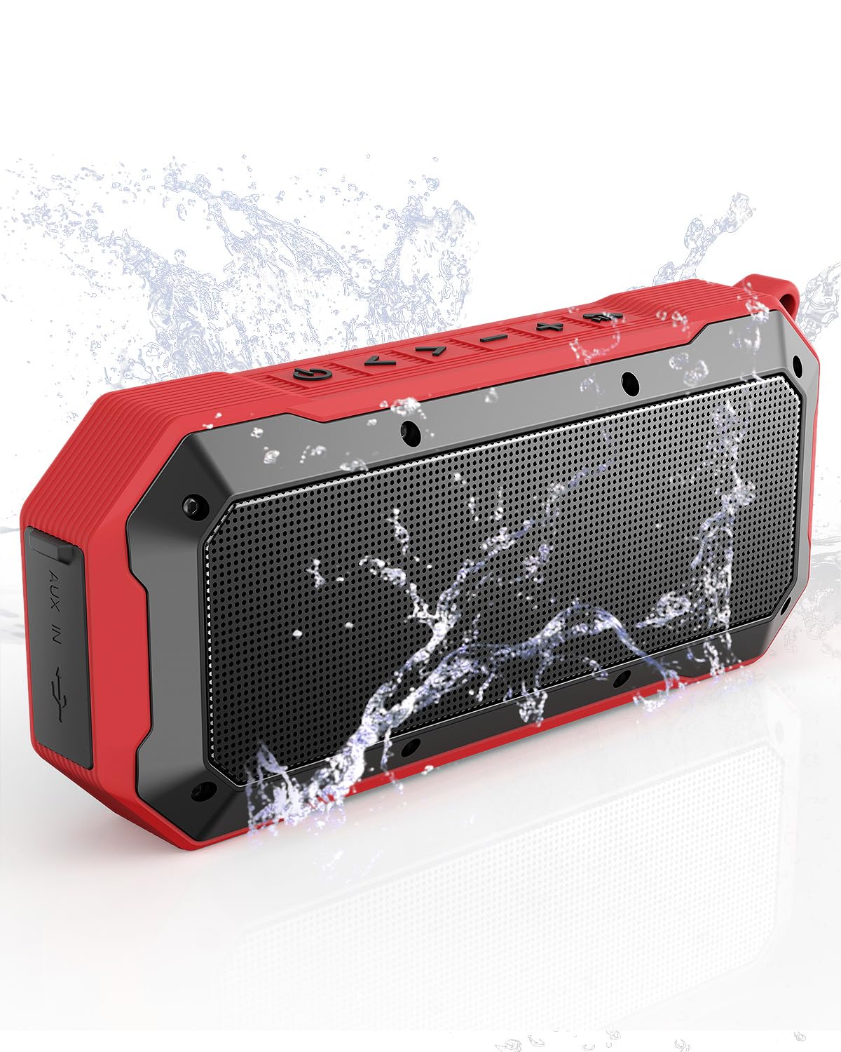 Photo 1 of Qozybuds Bluetooth Jobsite Speaker with Magnet and Hook, 30H Working Time IPX6 Waterproof Speaker Plays Audio and Answers Calls Hands Free