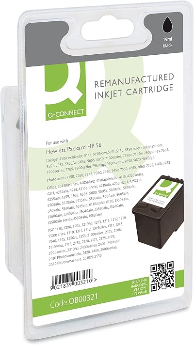 Q-Connect Black Ink for HP 56 Cartridge - 635 Pages