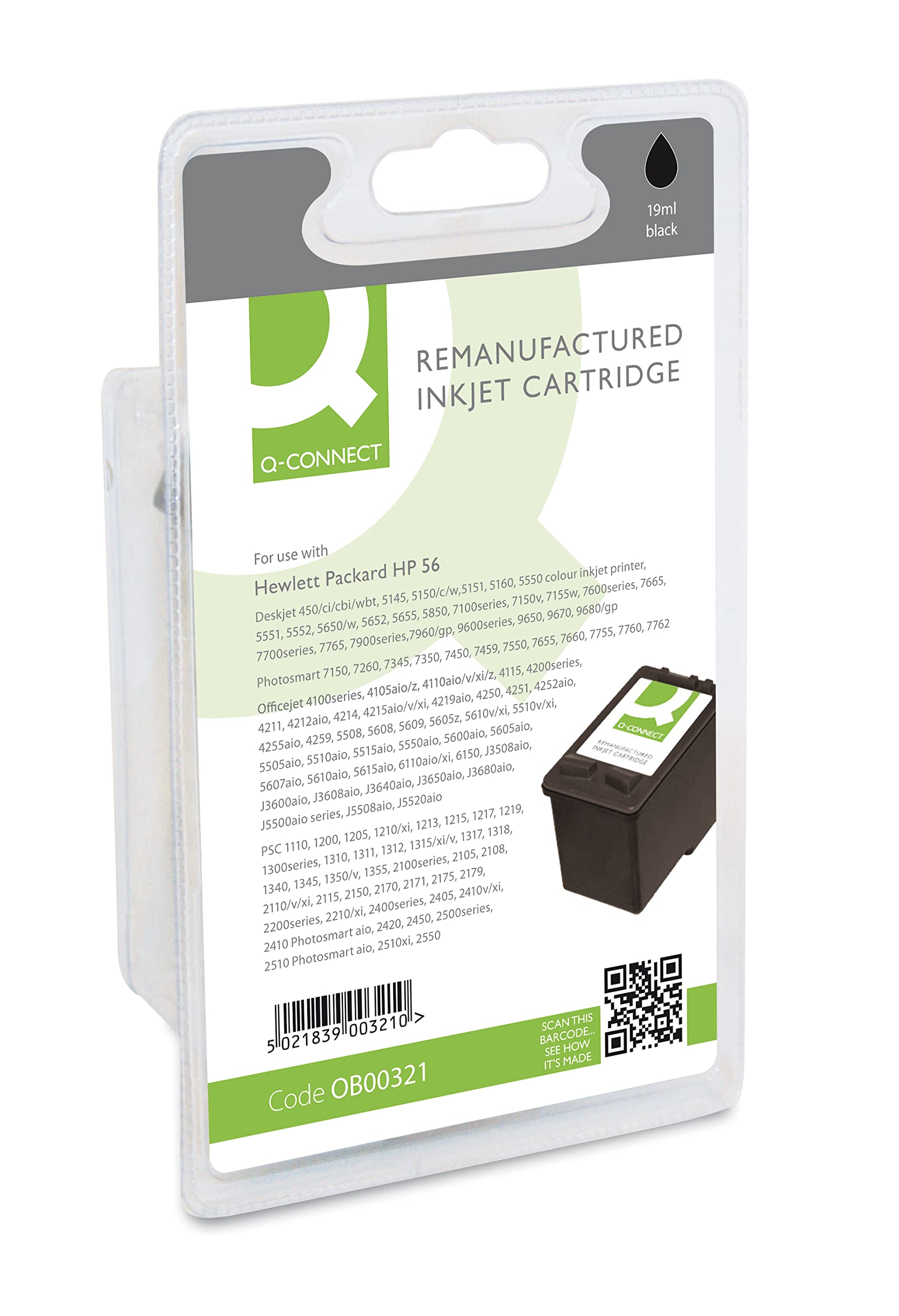Q-Connect Ink for HP 56 Ink Cartridge - Black