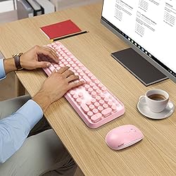 SADES V2020 Pink Wireless Keyboard with Round