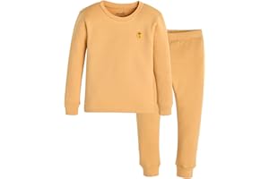 moimoln 6M-8Y Modal Cotton Solid Soft Breathable Baby Toddler Boys Girls Snug fit Pjs Pajamas Set Long Sleepwear Daily